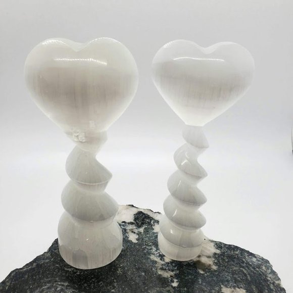 Natural Selenite Heart Wands | Selenite Wands | Se - Picture 2 of 2